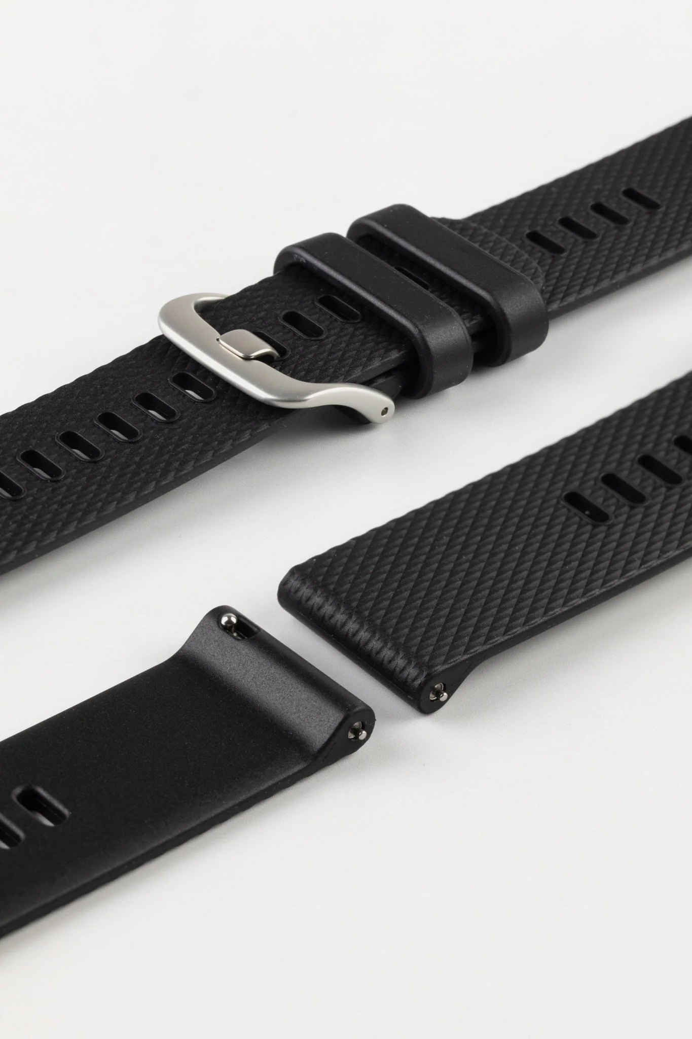 Bonetto Cinturini 330 Wide-Tang Parallel Rubber Watch Strap in BLACK - Image 8