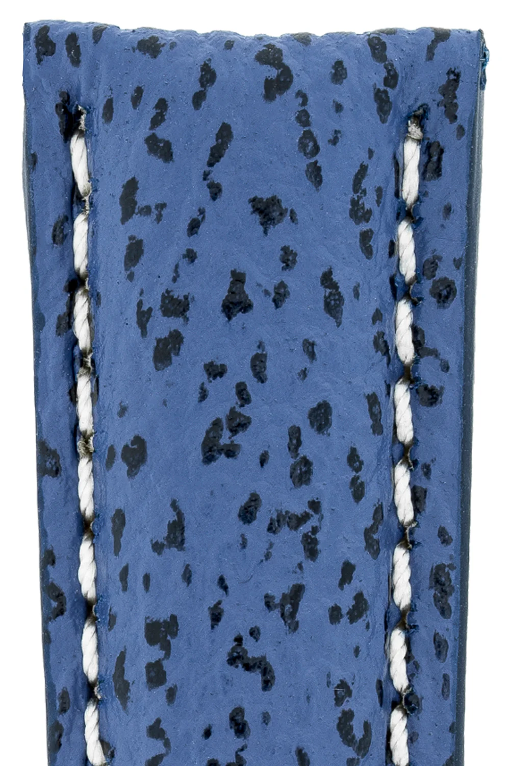 Breitling-Style Shark Leather Watch Strap and Buckle in NIGHT BLUE - Image 2