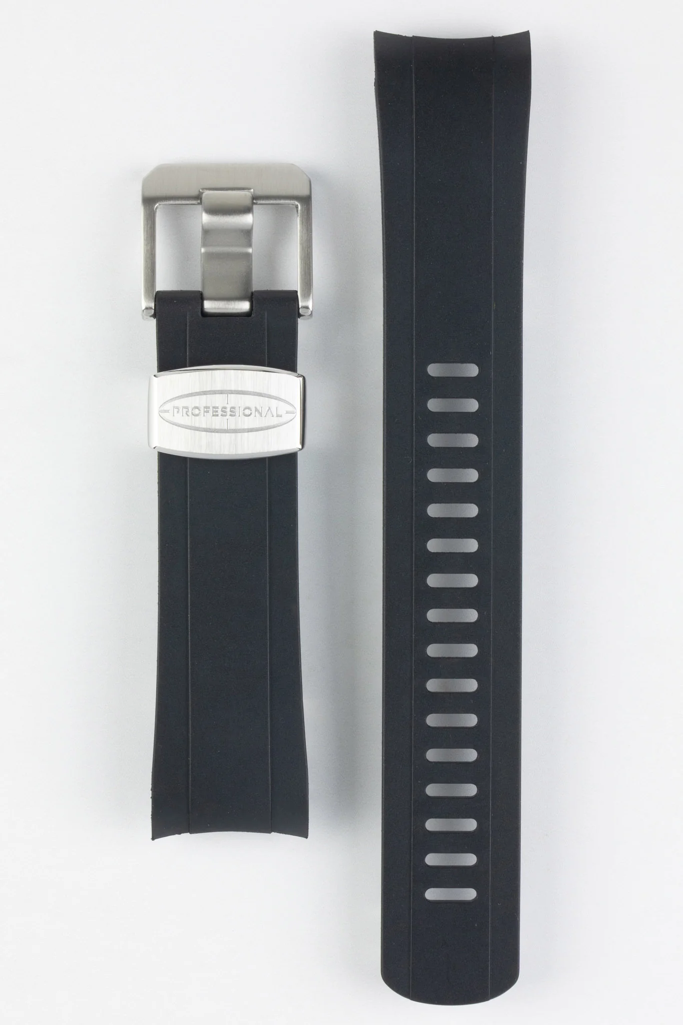 CRAFTER BLUE CB10 Rubber Watch Strap for Seiko 5 Sports Series – BLACK with Rubber & Steel Keepers - Image 6