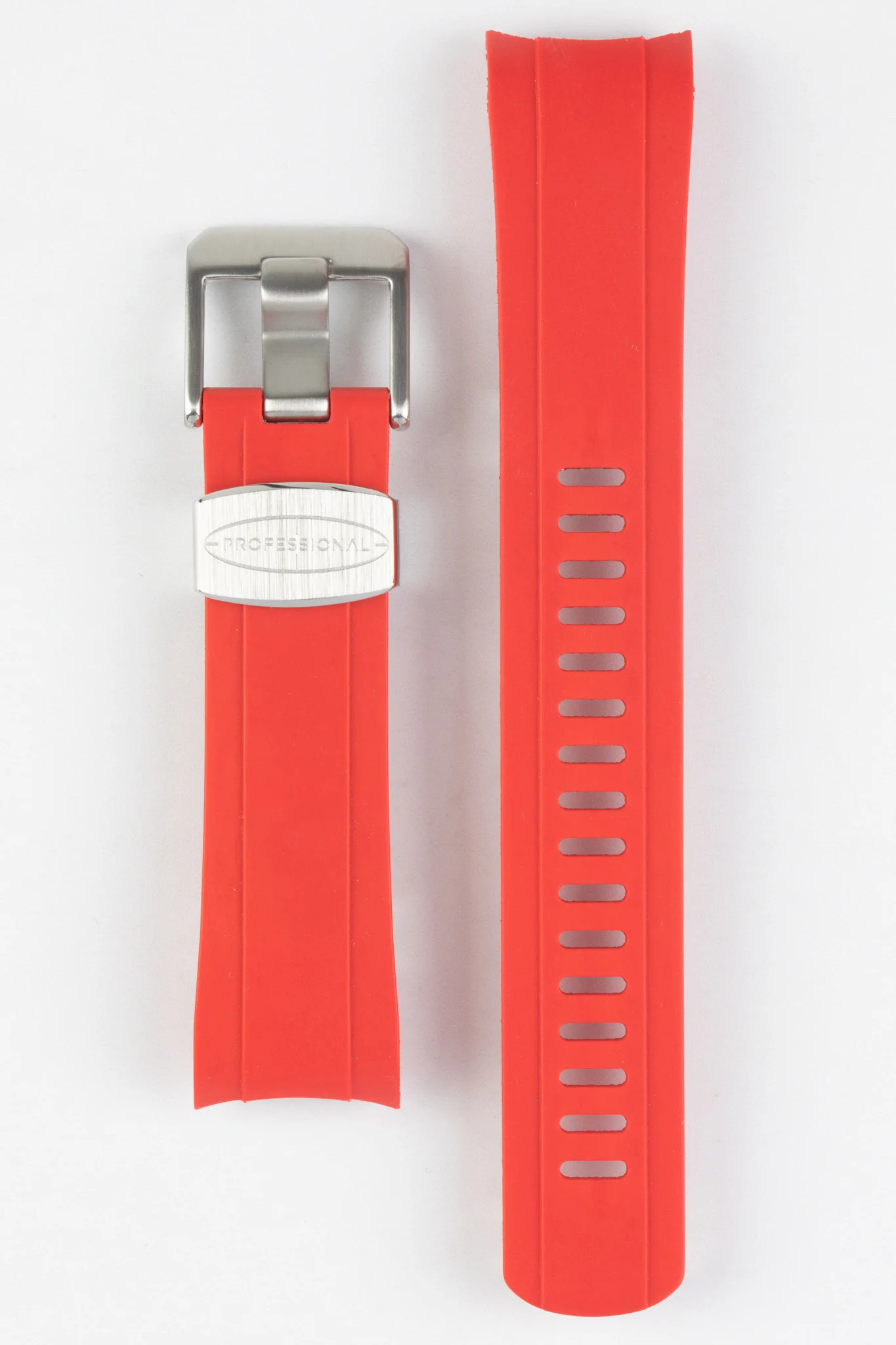CRAFTER BLUE CB10 Rubber Watch Strap for Seiko 5 Sports Series – RED with Rubber & Steel Keepers - Image 6