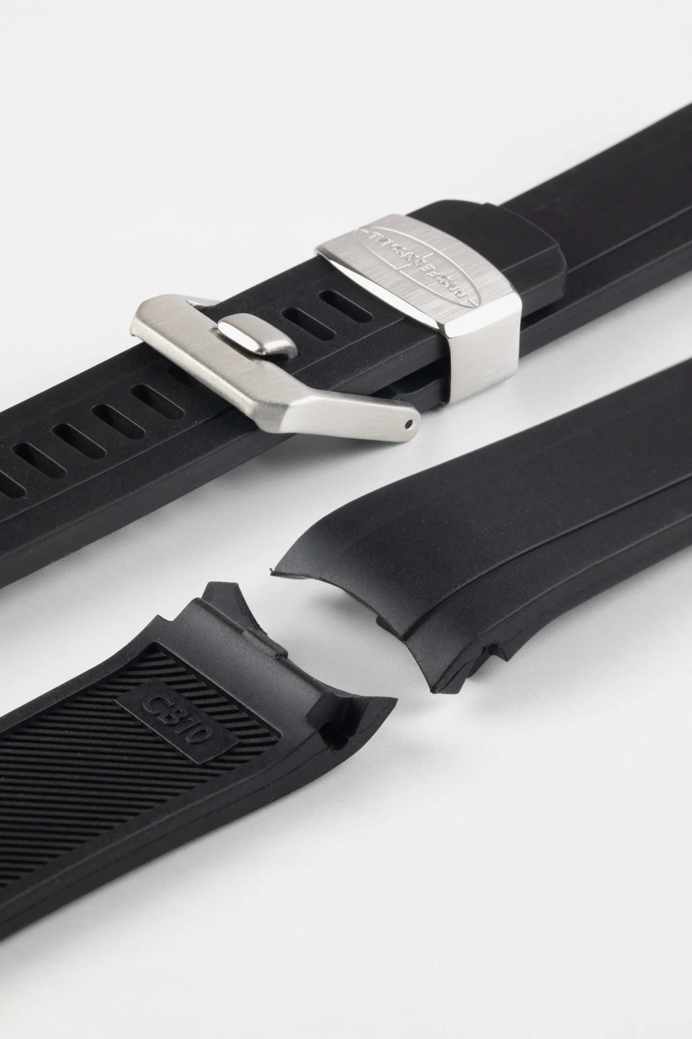 CRAFTER BLUE CB10 Rubber Watch Strap for Seiko SKX Series – BLACK with Rubber & Steel Keepers - Image 5