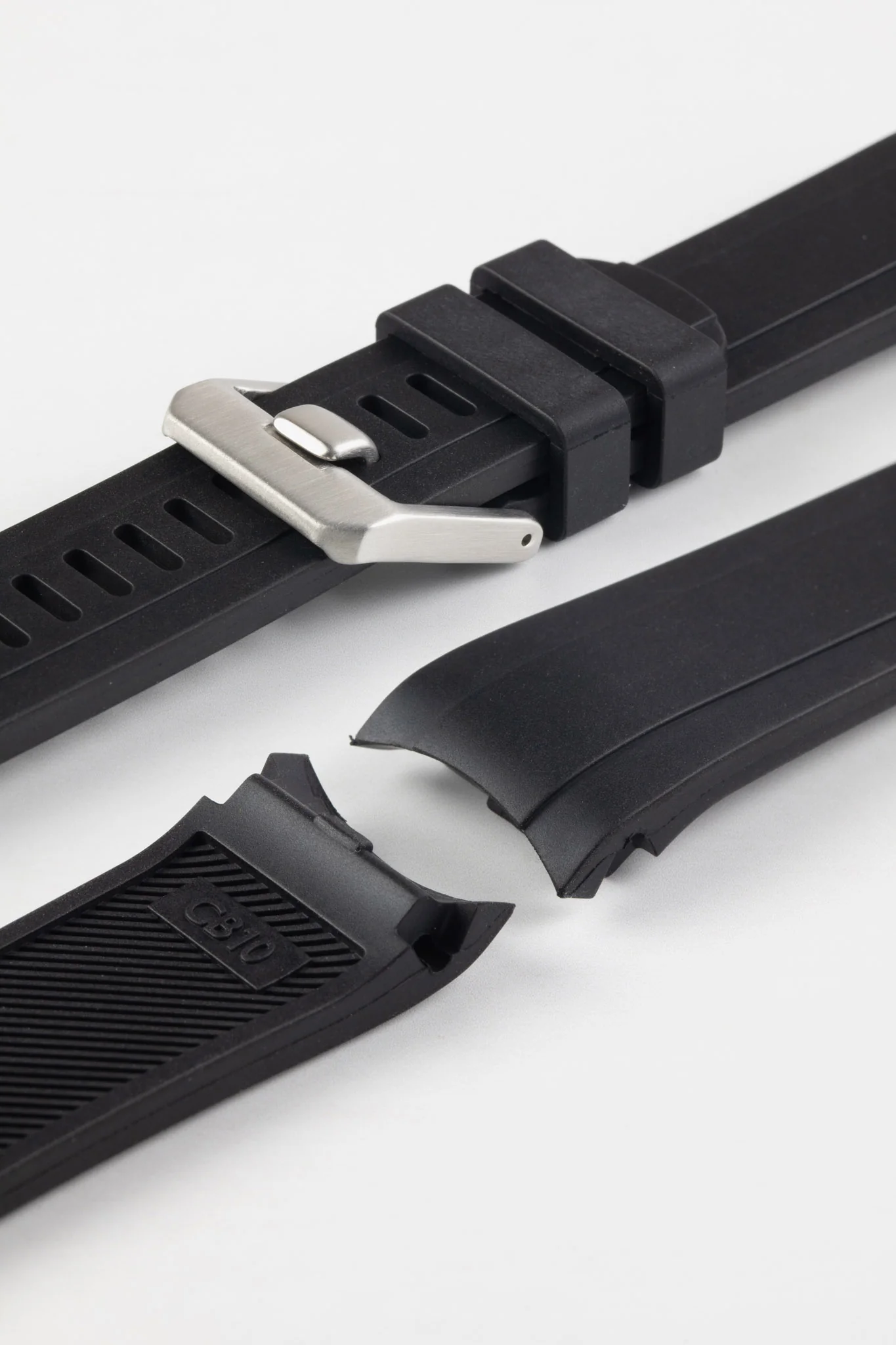 CRAFTER BLUE CB10 Rubber Watch Strap for Seiko SKX Series – BLACK with Rubber & Steel Keepers - Image 6
