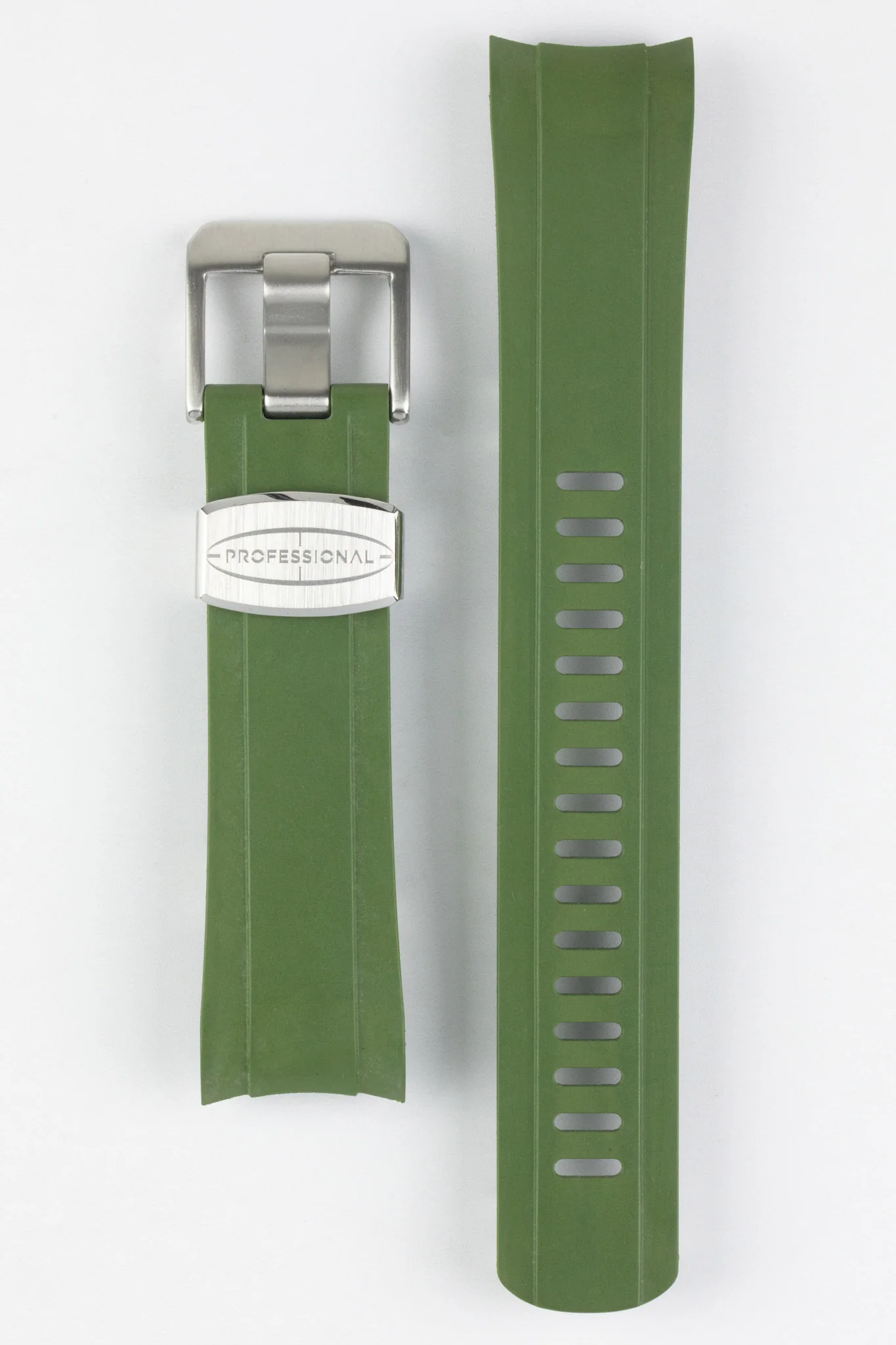 CRAFTER BLUE CB10 Rubber Watch Strap for Seiko SKX Series – GREEN with Rubber & Steel Keepers - Image 7