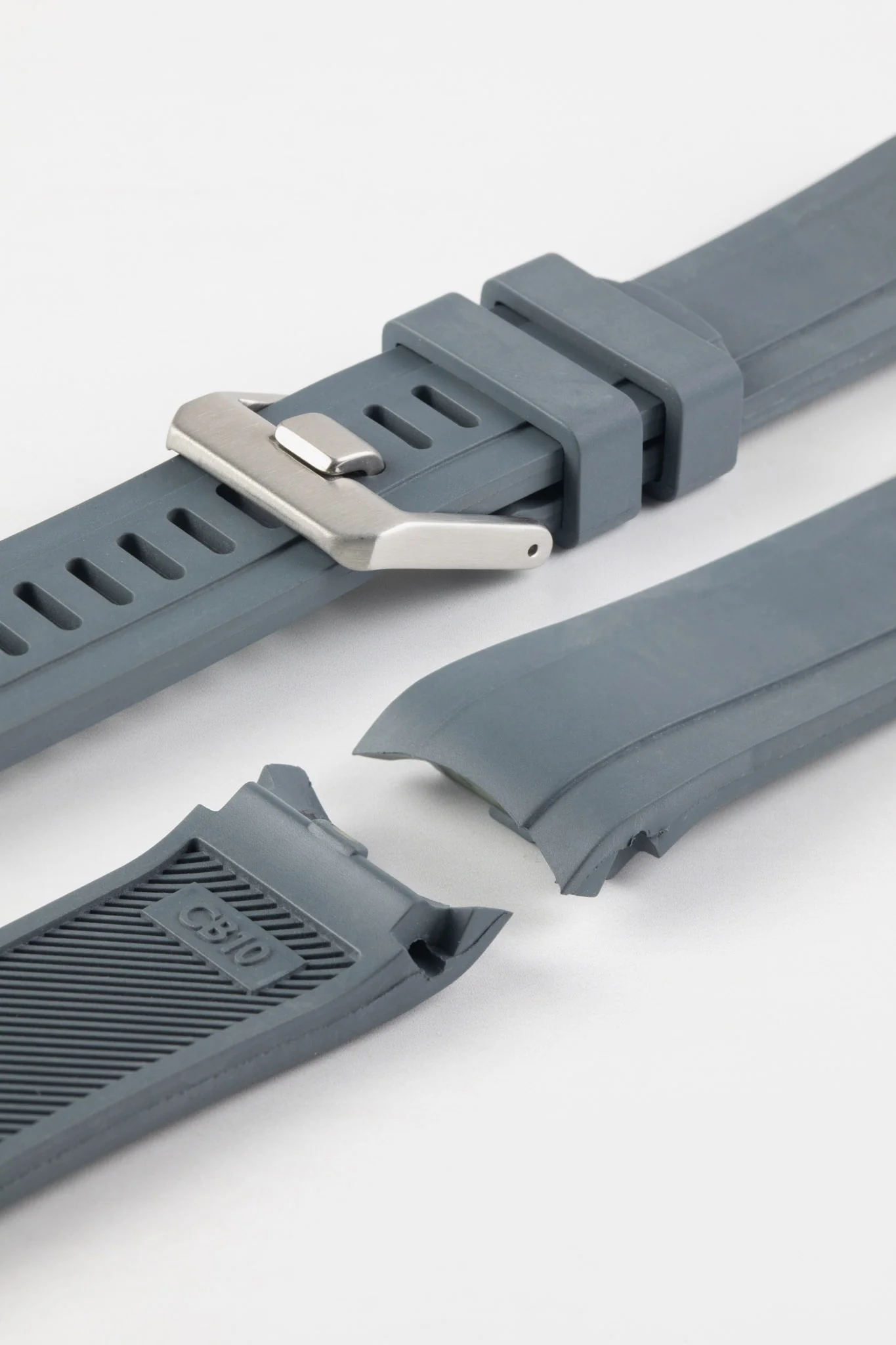 CRAFTER BLUE CB10 Rubber Watch Strap for Seiko SKX Series – GREY with Rubber & Steel Keepers - Image 6