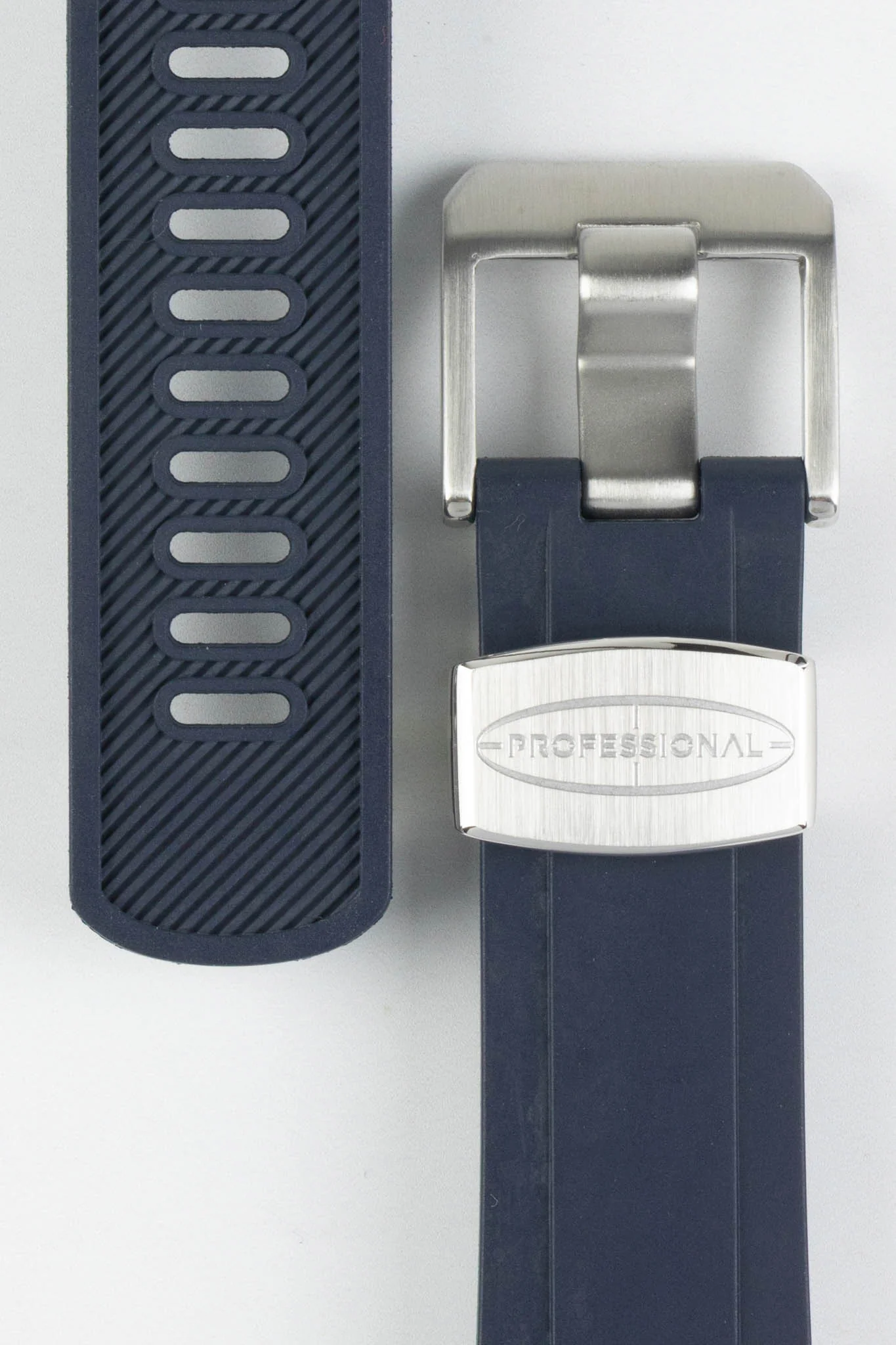 CRAFTER BLUE CB10 Rubber Watch Strap for Seiko SKX Series – NAVY BLUE with Rubber & Steel Keepers - Image 3
