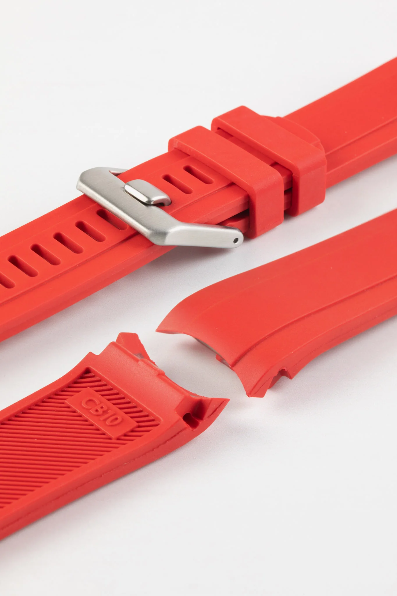CRAFTER BLUE CB10 Rubber Watch Strap for Seiko SKX Series – RED with Rubber & Steel Keepers - Image 5