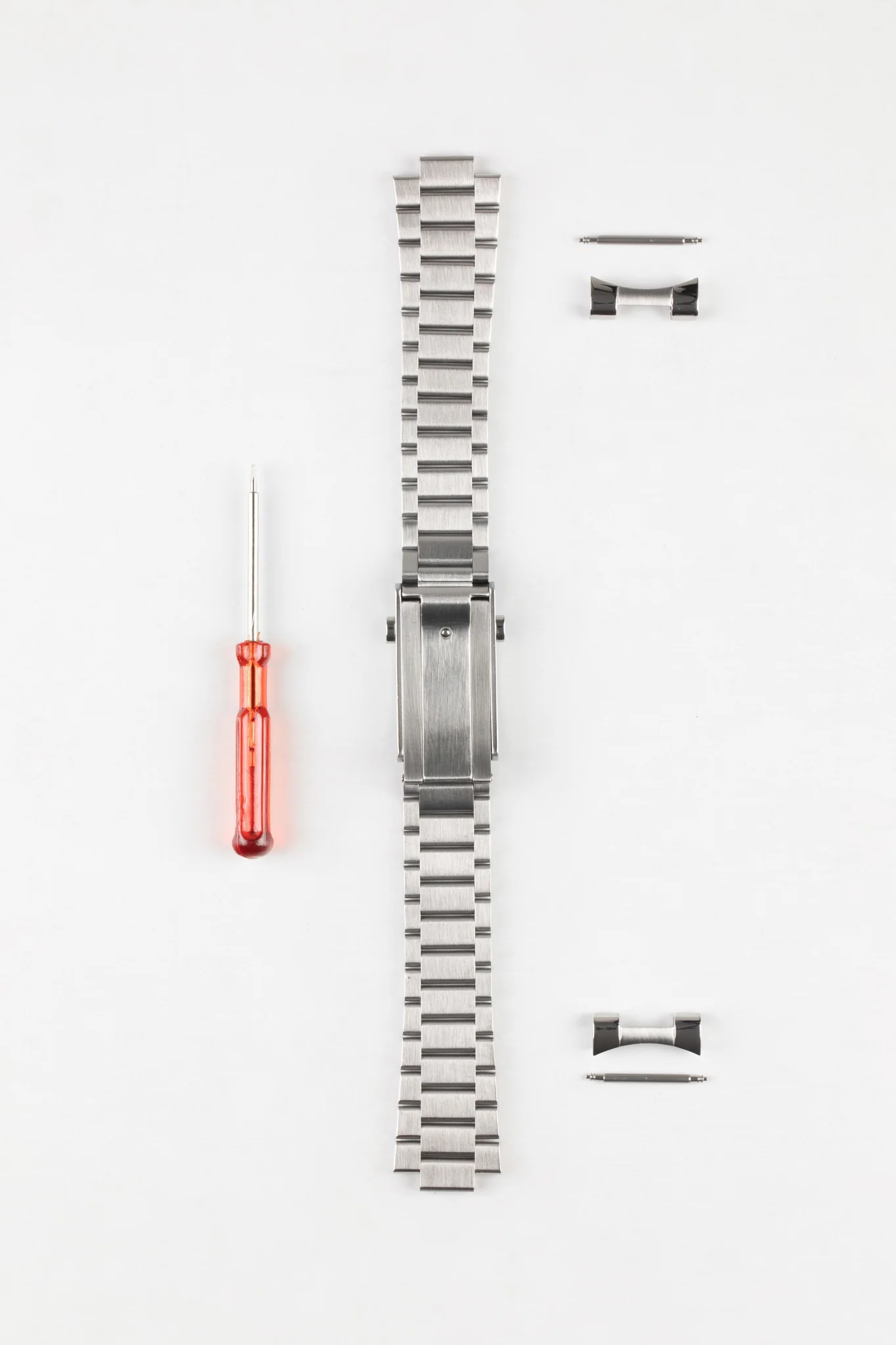 Forstner CONTEMPORARY FLAT LINK Stainless Steel Watch Bracelet with Push-Button Clasp for OMEGA Seamaster - POLISHED/BRUSHED - Image 3