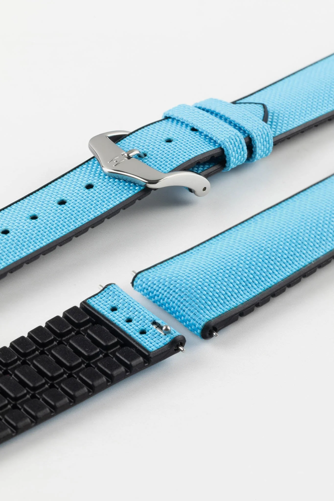 Hirsch ARNE Animal-Free Sailcloth Effect Performance Watch Strap - TURQUOISE - Image 7