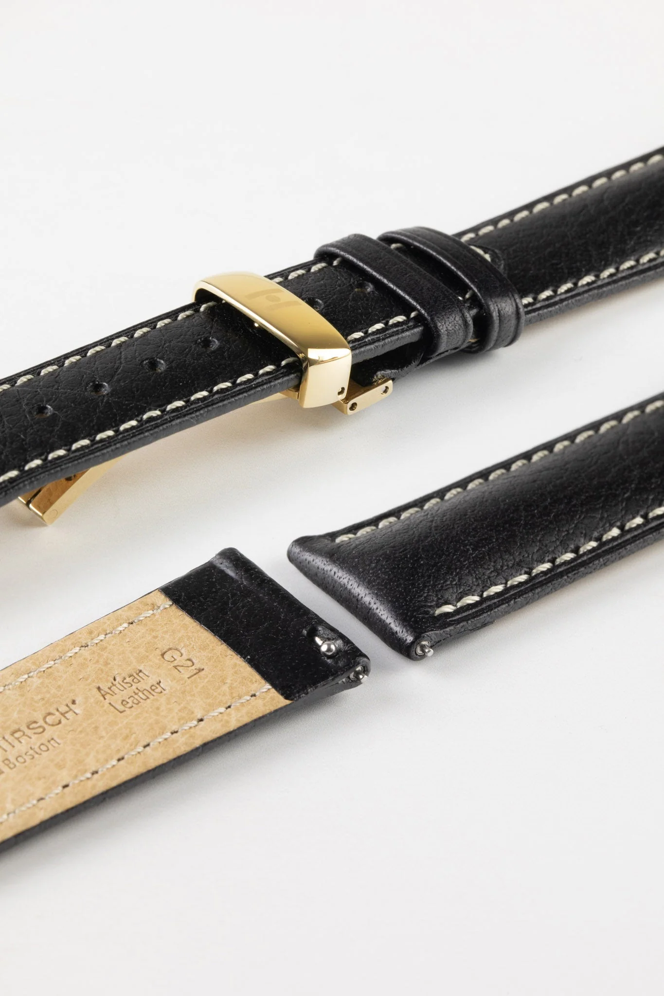 Hirsch BOSTON Buffalo Watch Strap in BLACK - Image 10