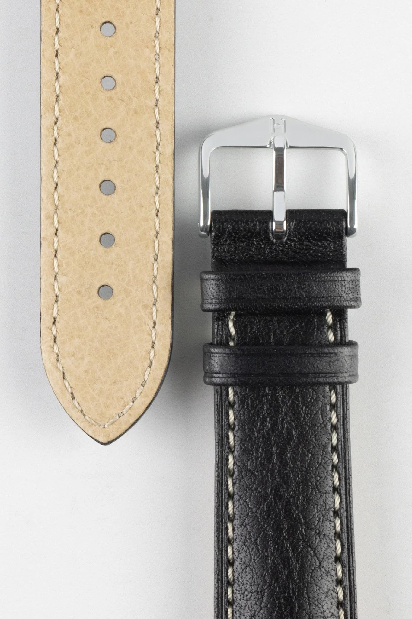 Hirsch BOSTON Buffalo Watch Strap in BLACK - Image 3