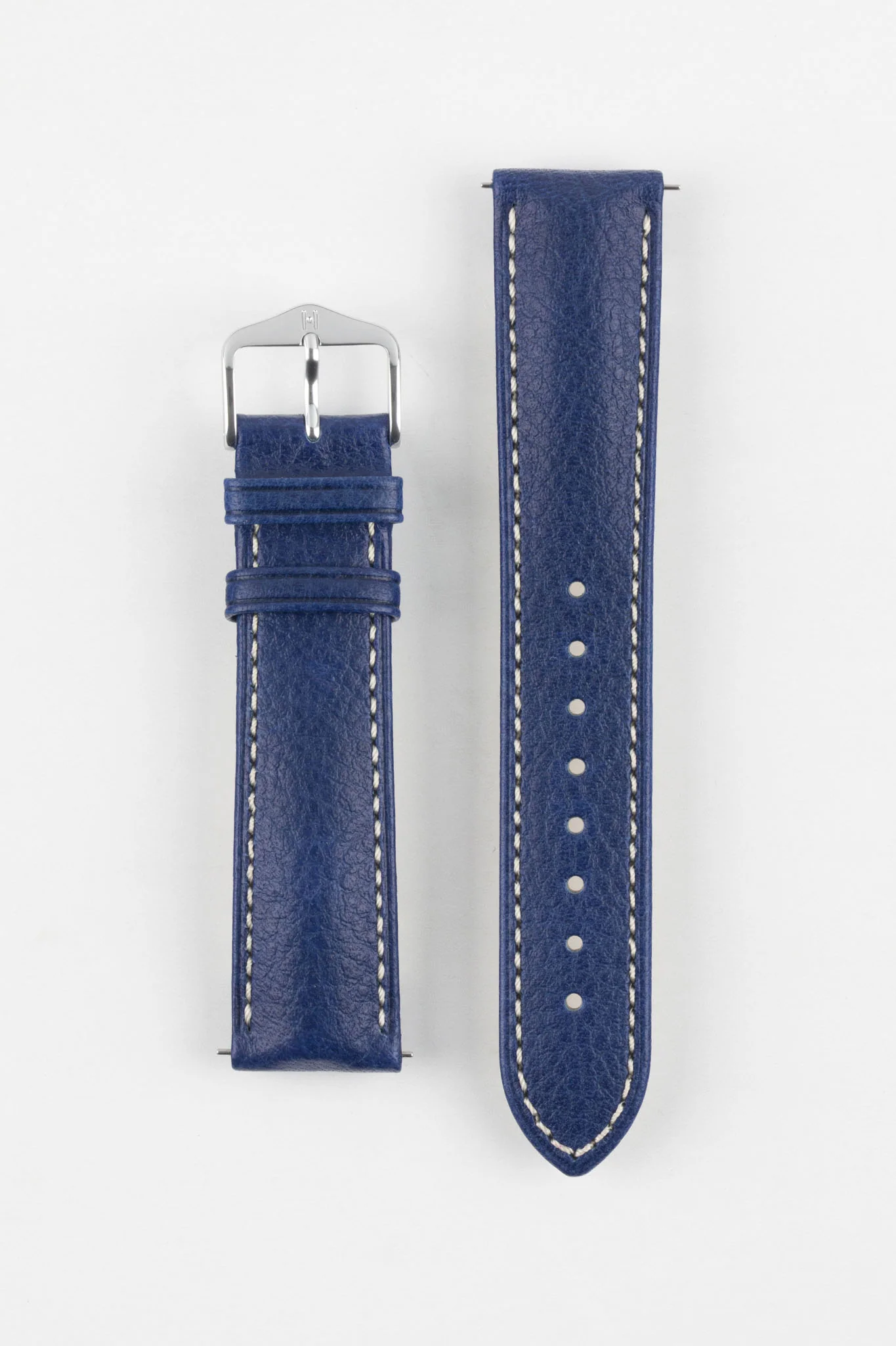Hirsch BOSTON Buffalo Watch Strap in BLUE