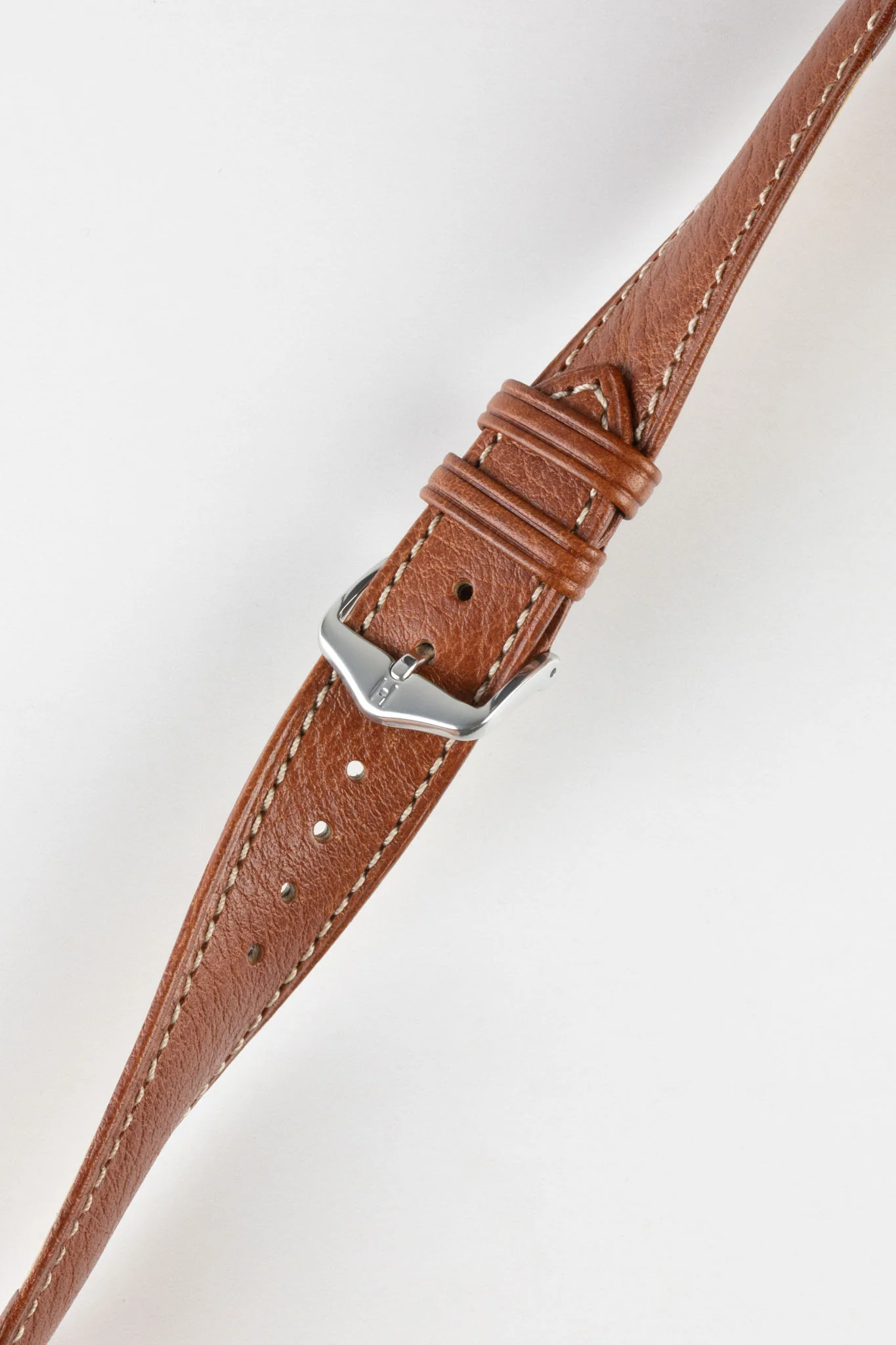 Hirsch BOSTON NQR Buffalo Calfskin Leather Watch Strap in GOLD BROWN - Image 5