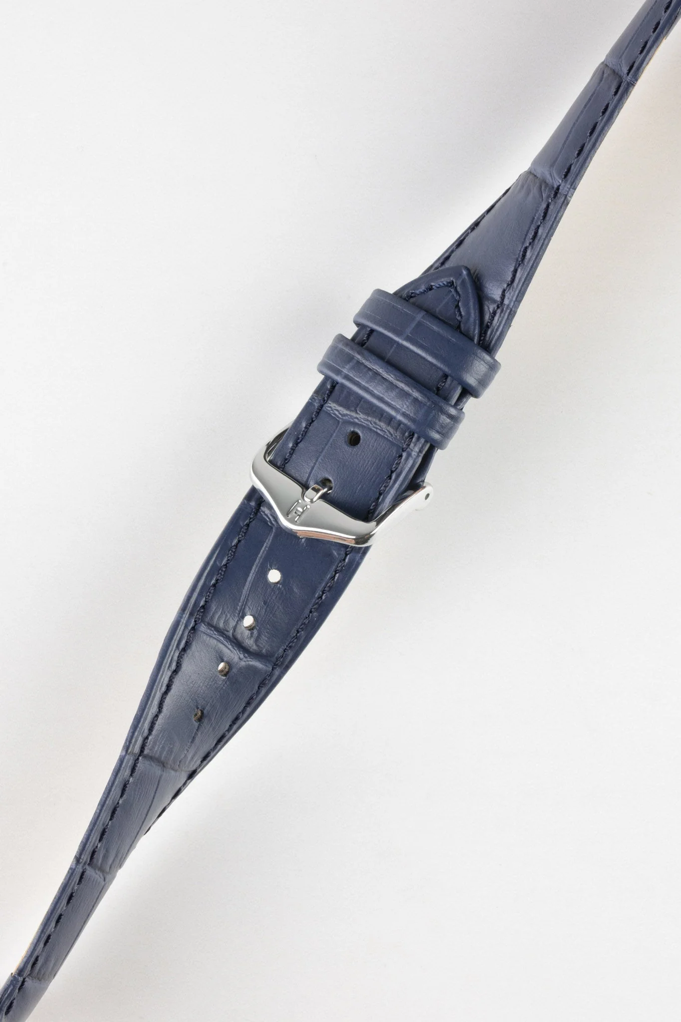 Hirsch DUKE Quick-Release Alligator Embossed Leather Watch Strap in BLUE - Image 5