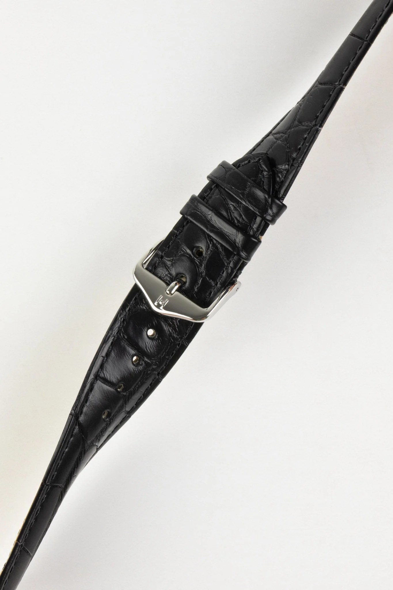 Hirsch GENUINE ALLIGATOR Louisiana Alligator Quick-Release Watch Strap in BLACK - Image 3