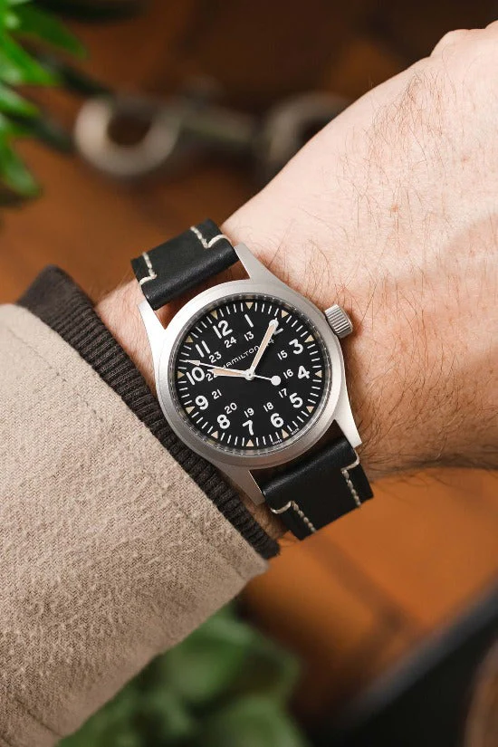 Hirsch LIBERTY Leather Watch Strap in BLACK - Image 2