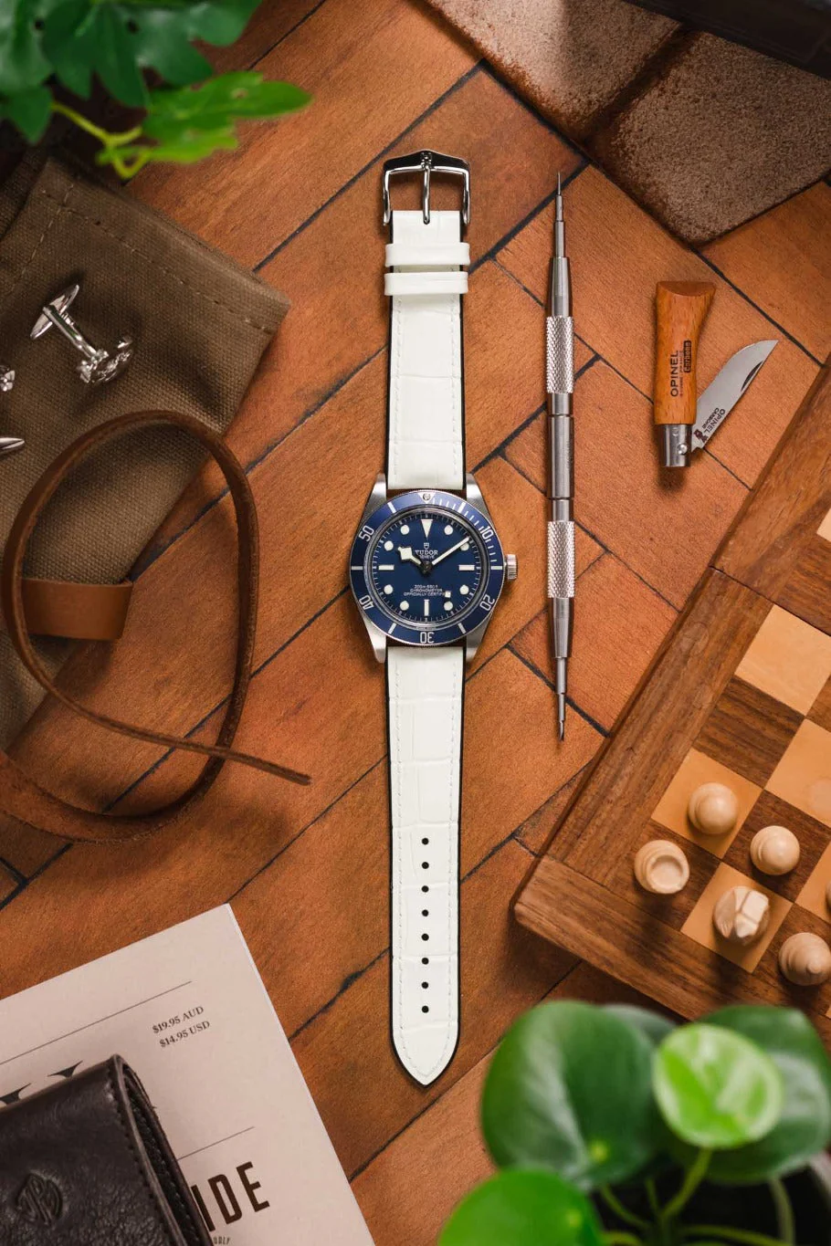 Hirsch PAUL Alligator Embossed Performance Watch Strap in WHITE - Image 6