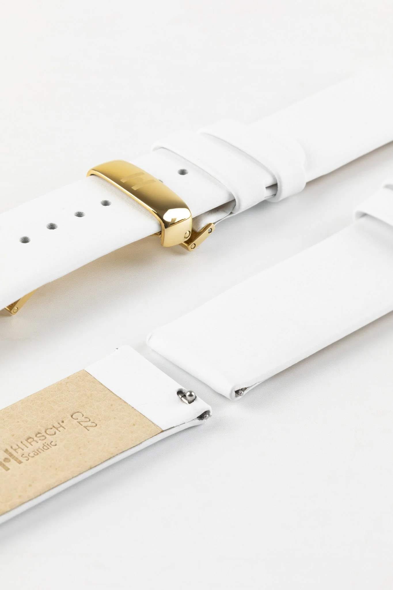 Hirsch SCANDIC Calf Leather Watch Strap in WHITE - Image 10