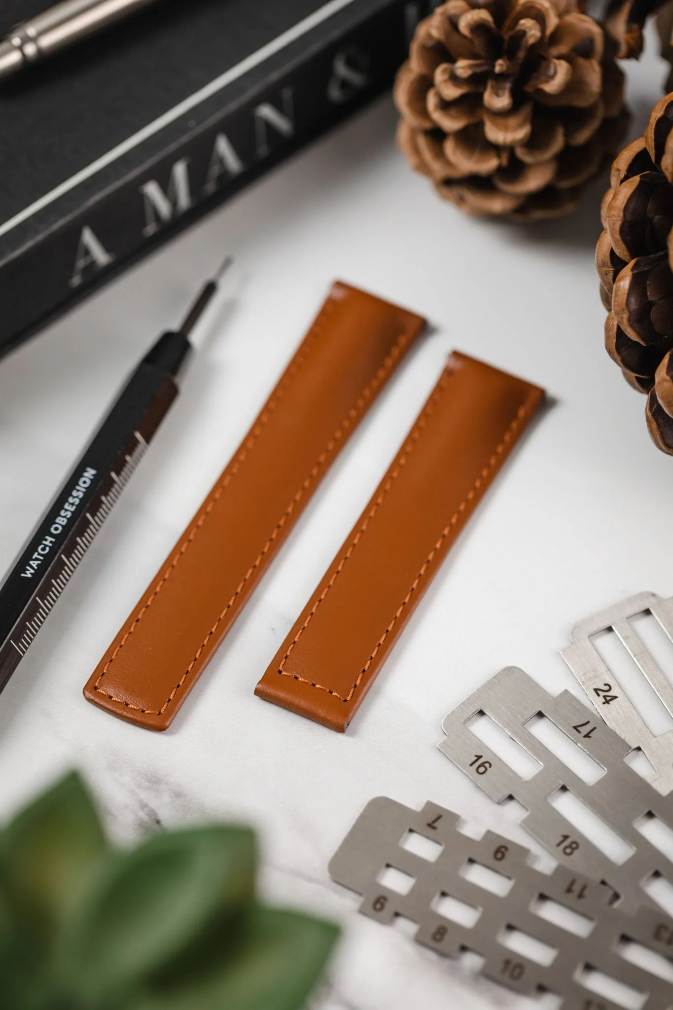 Hirsch SPEED Calfskin Deployment Watch Strap in GOLD BROWN - Image 2