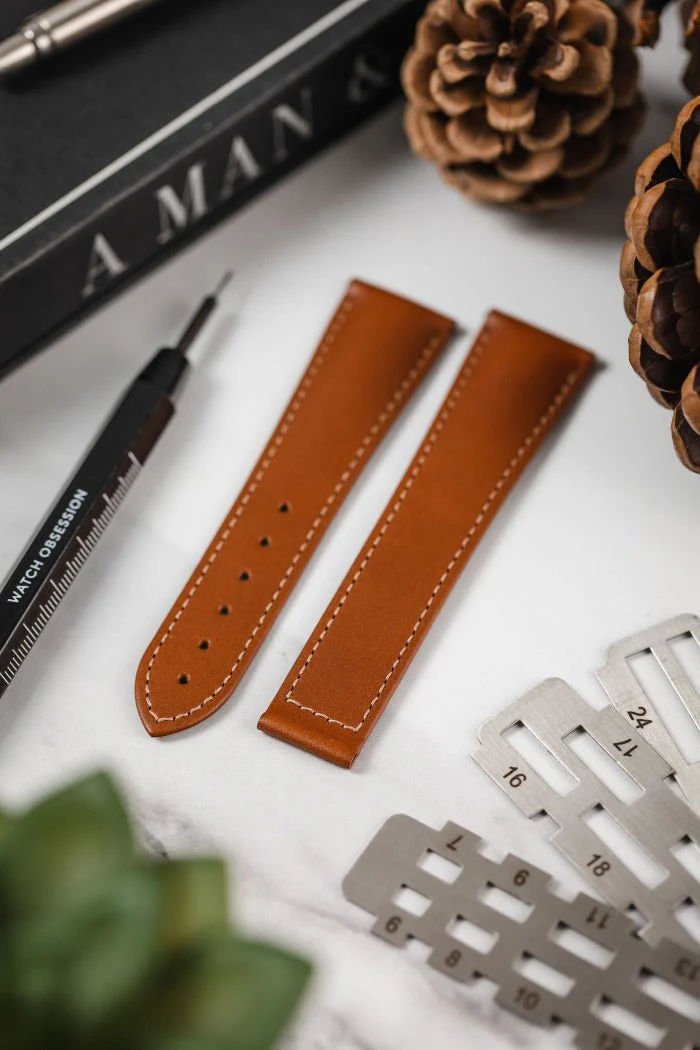 Hirsch VOYAGER Calfskin Deployment Watch Strap in GOLD BROWN/GOLD BROWN - Image 2