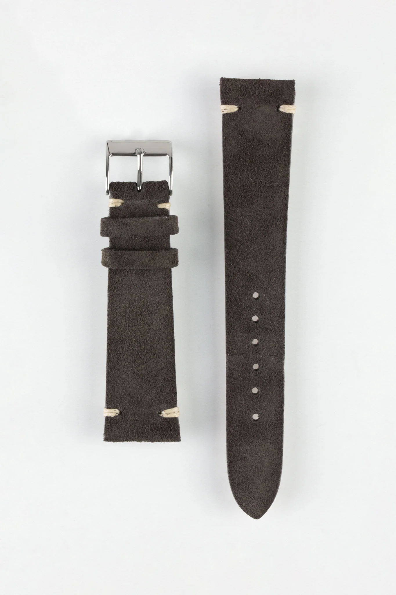 JPM Italian Vintage Suede Leather Watch Strap in CHARCOAL
