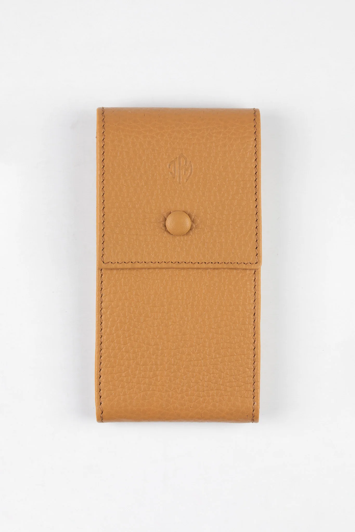 JPM Luxe Leather Watch Travel Pouch in CAMEL