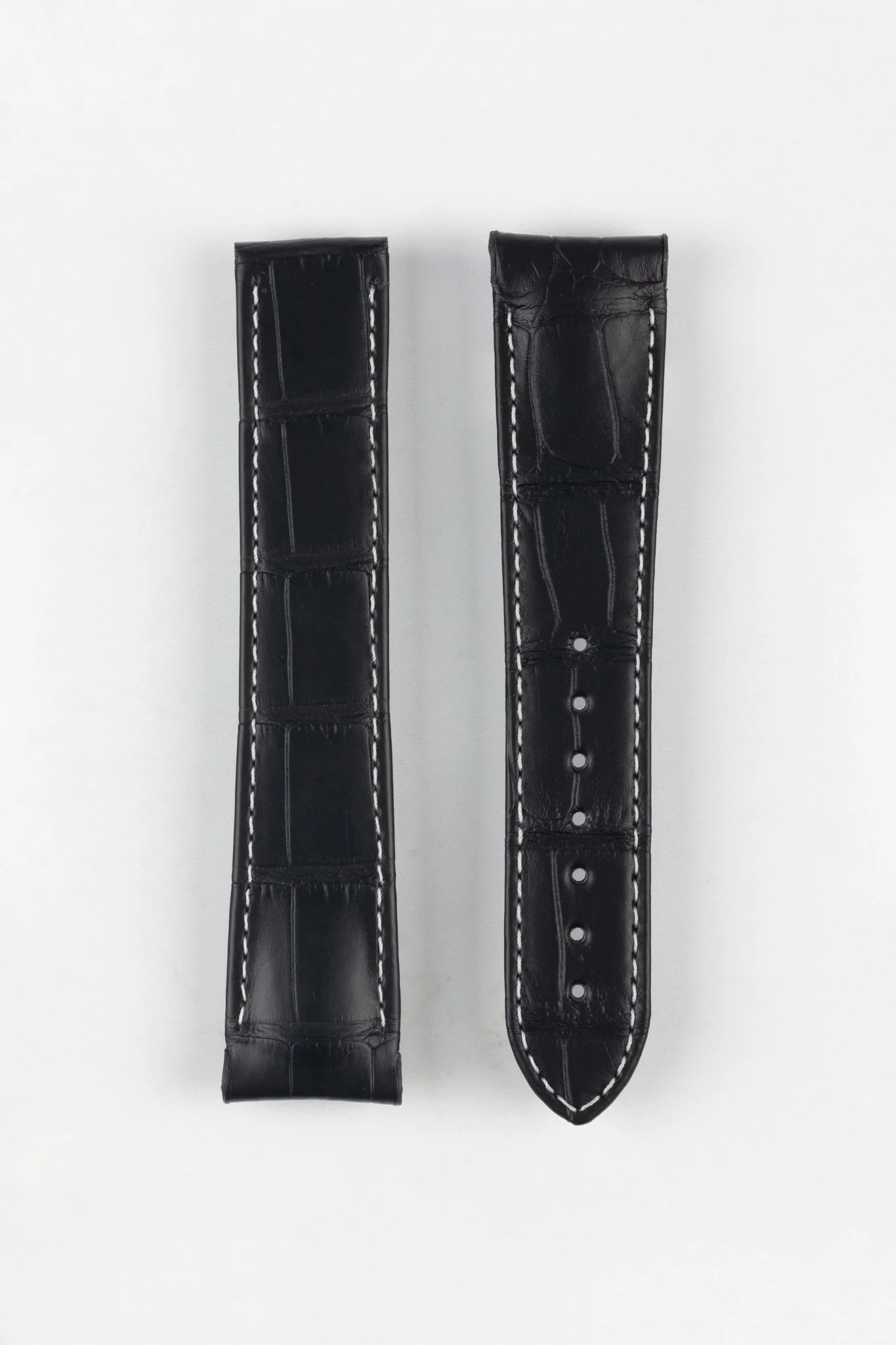 OMEGA CUZ005770 Speedmaster Moonphase 21mm Genuine Alligator Deployment Watch Strap in BLACK