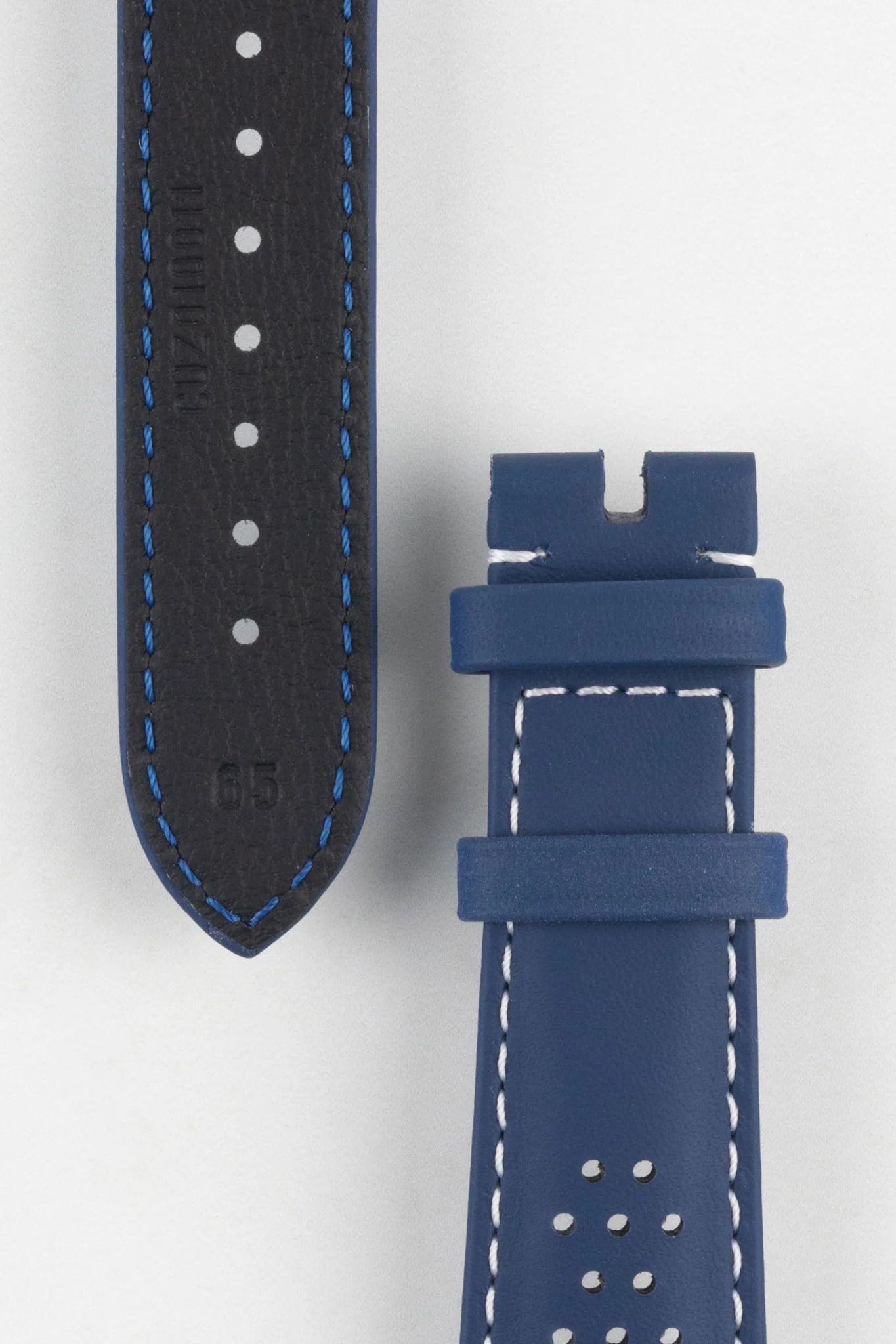 OMEGA CUZ010011 Seamaster Olympic 20mm Leather Watch Strap - BLUE - Image 2