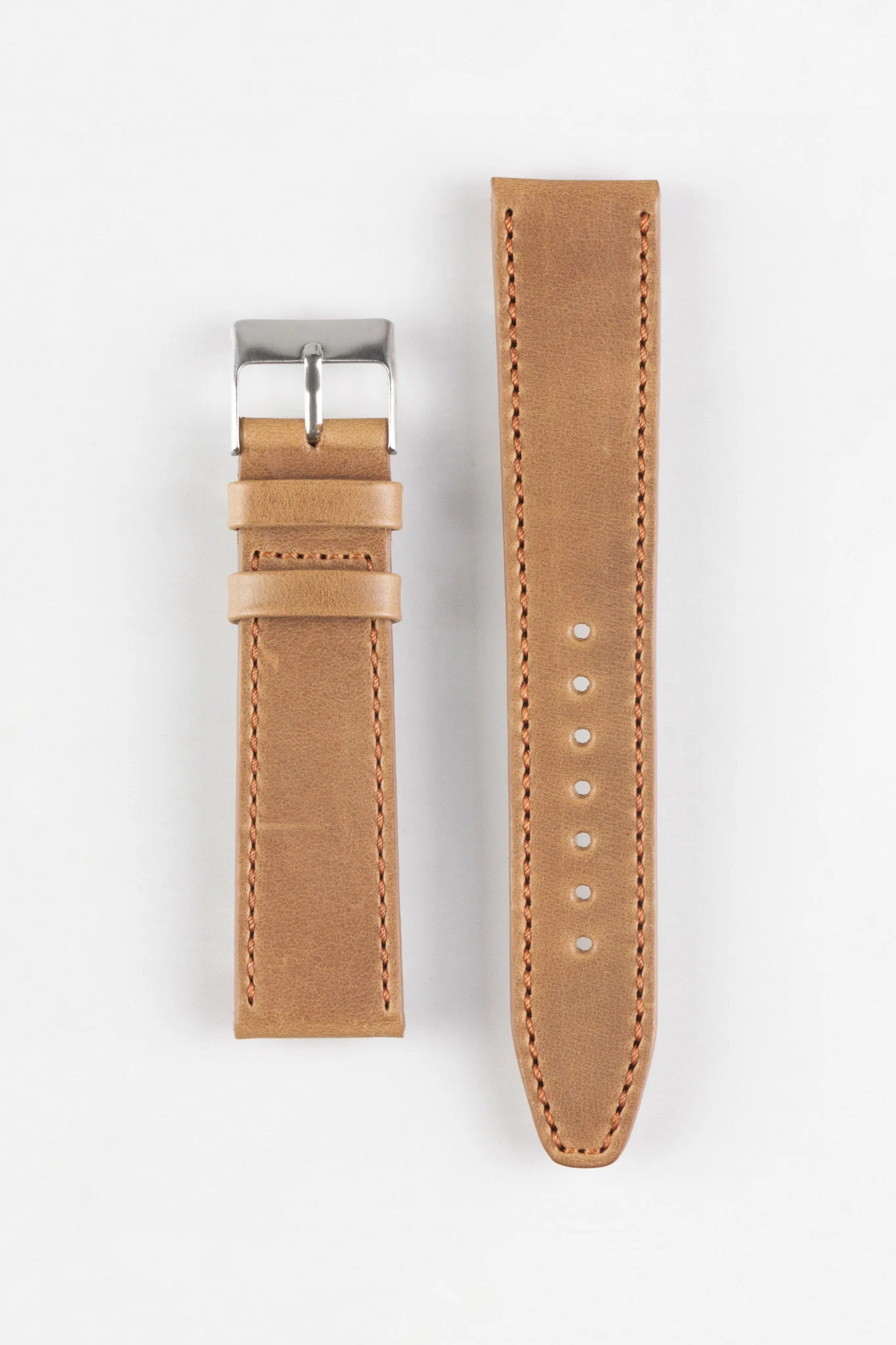 Pebro RUSTIC Vintage Leather Watch Strap in TAWNY BROWN
