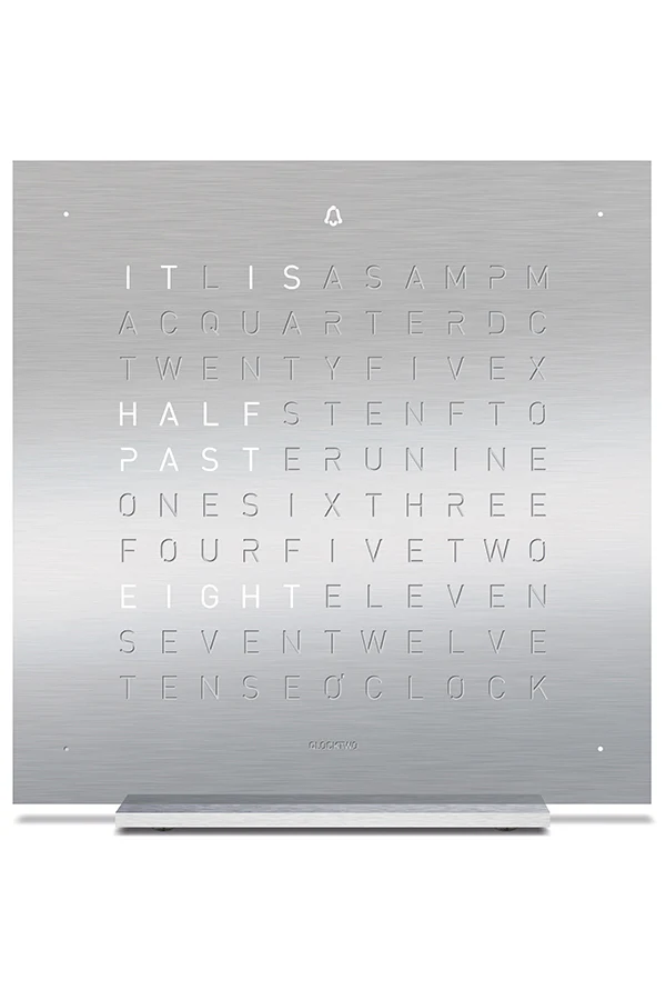 QLOCKTWO TOUCH Aluminium Desk Clock with FULL METAL Steel Faceplate - Image 2