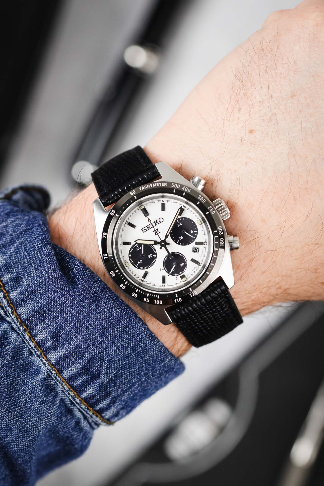 RIOS1931 FRENCH Leather Watch Strap in BLACK - Image 2