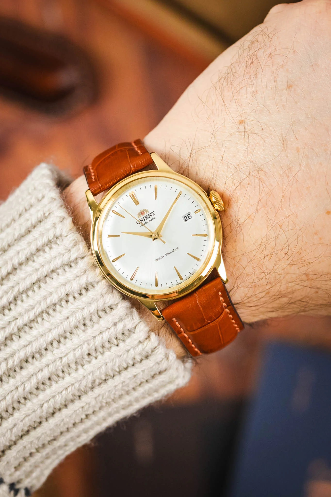 RIOS1931 LOUISIANA Alligator-Embossed Leather Watch Strap in COGNAC - Image 2