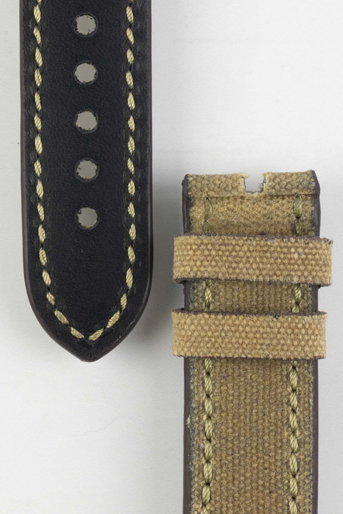 RIOS1931 MARYLAND Genuine Vintage Canvas Watch Strap in HONEY - Image 2
