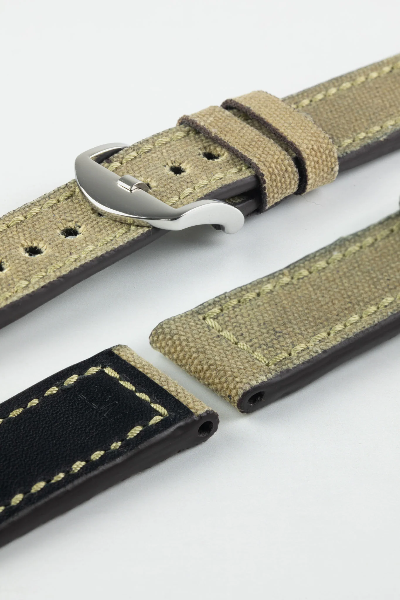 RIOS1931 MARYLAND Genuine Vintage Canvas Watch Strap in HONEY - Image 6
