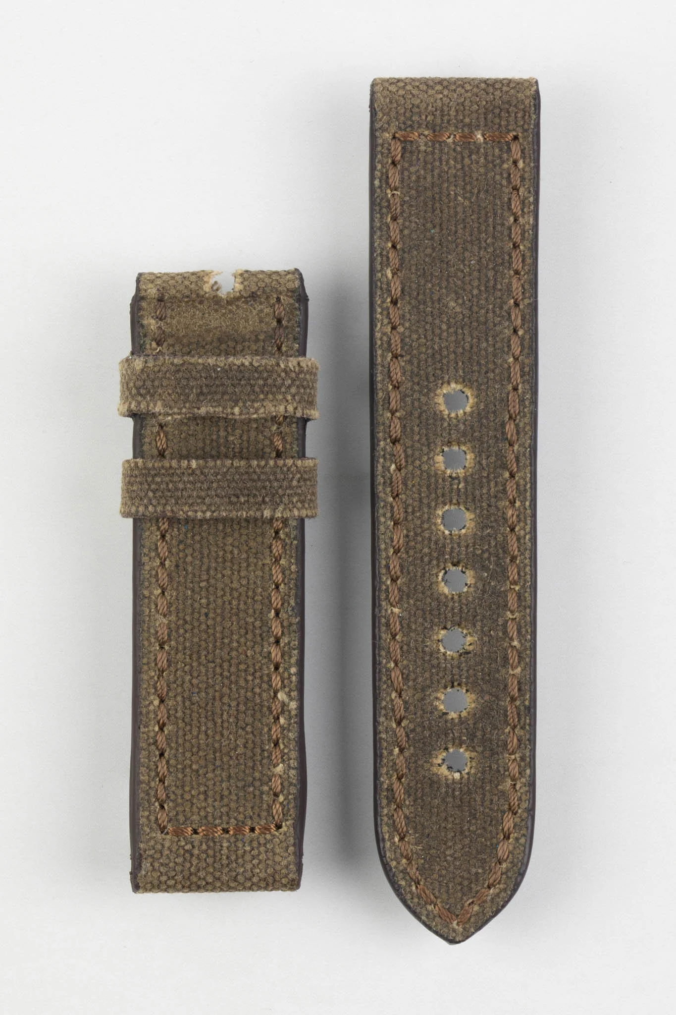 RIOS1931 MARYLAND Genuine Vintage Canvas Watch Strap in MOCHA - Image 14