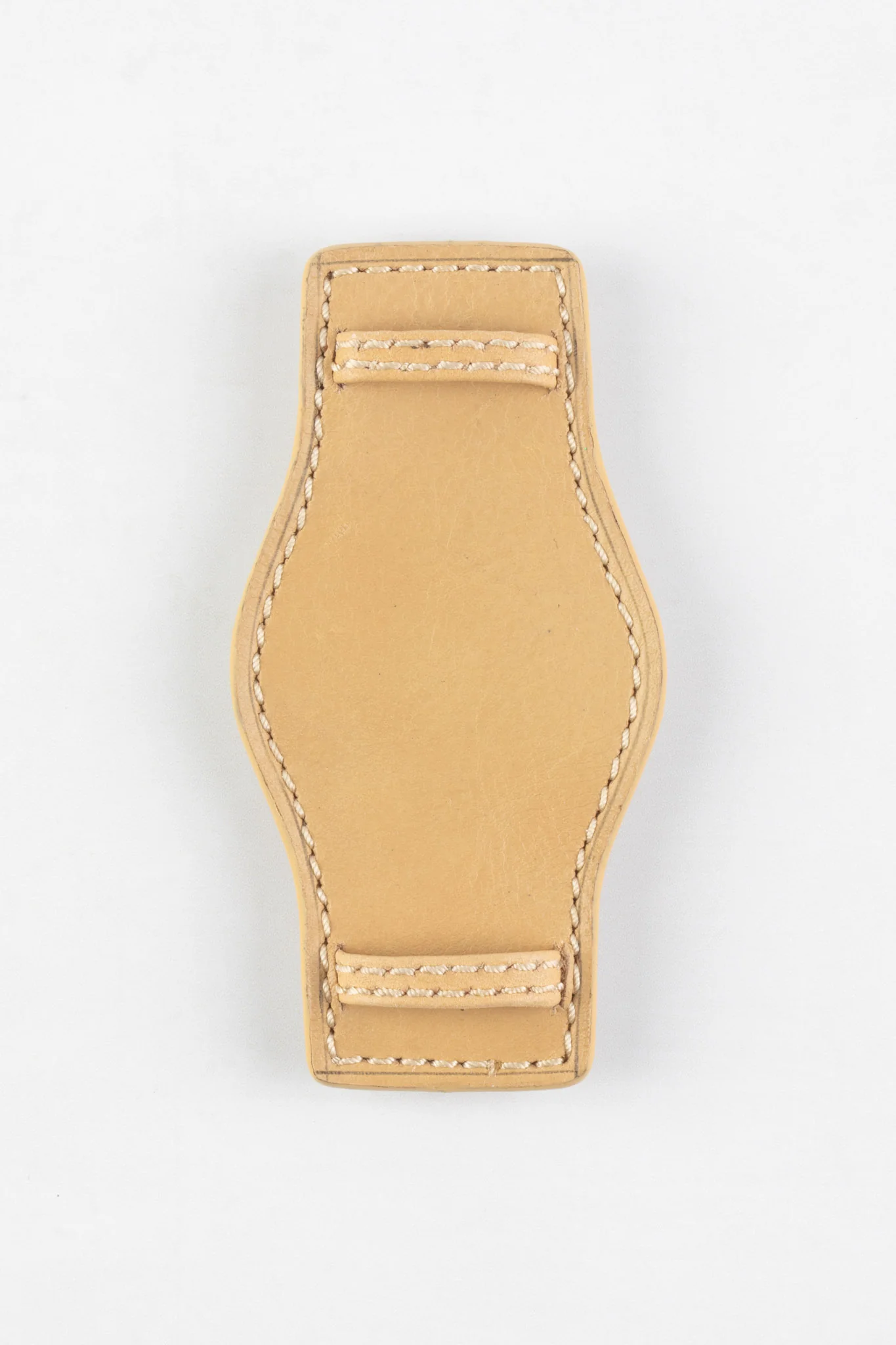RIOS1931 TULA Genuine Russia Leather Bund Watch Strap in SAND - Image 2