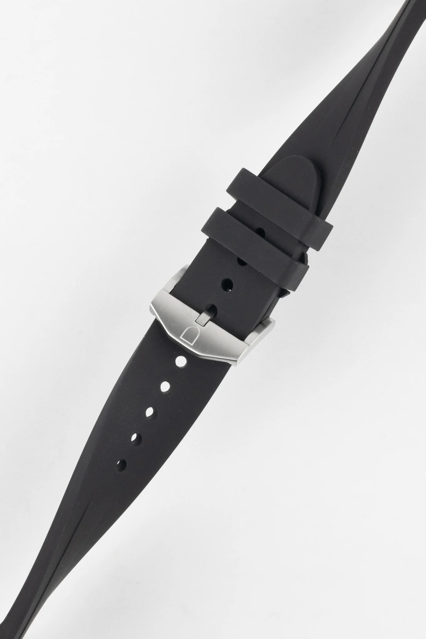 VANGUARD Curved-End Integrated Rubber Watch Strap for Omega Seamaster / Railmaster in BLACK - Image 5